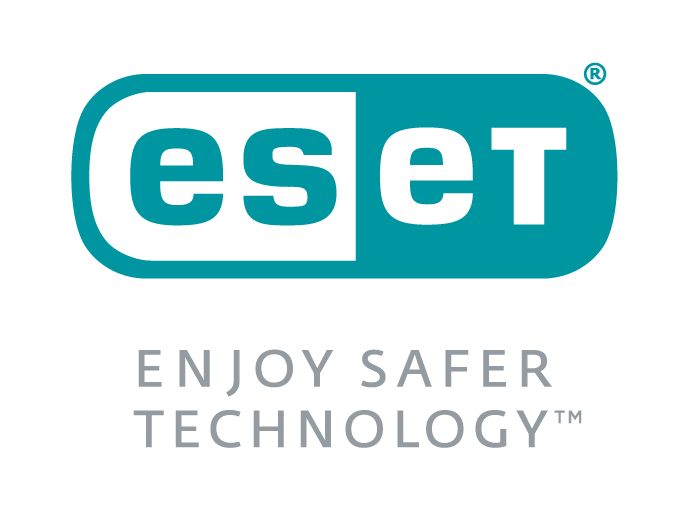 Eset logo stacked flat colour mid grey tag rgb