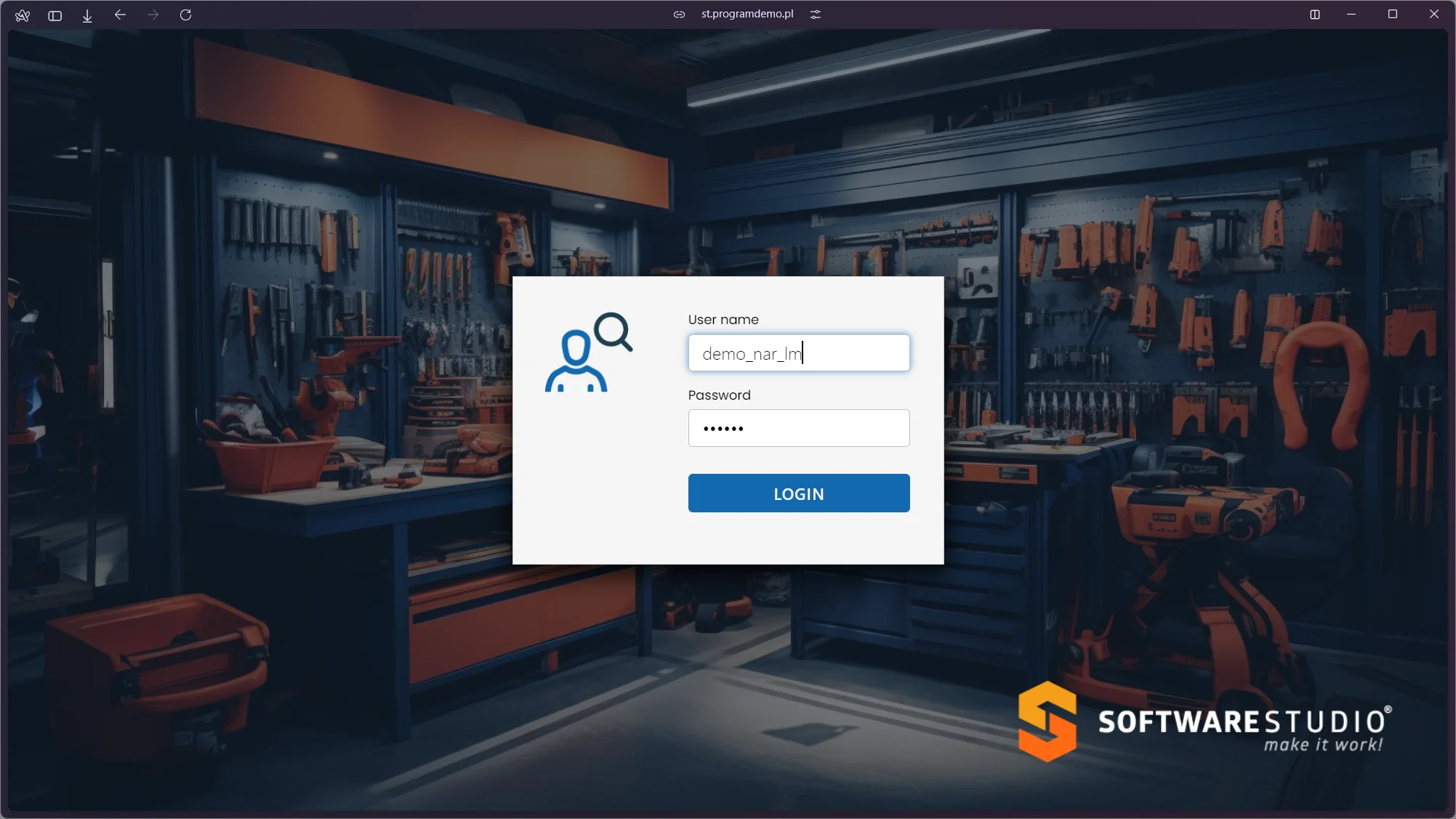 Logowanie do systemu Studio TCS.net – ekran logowania z polem login i hasło