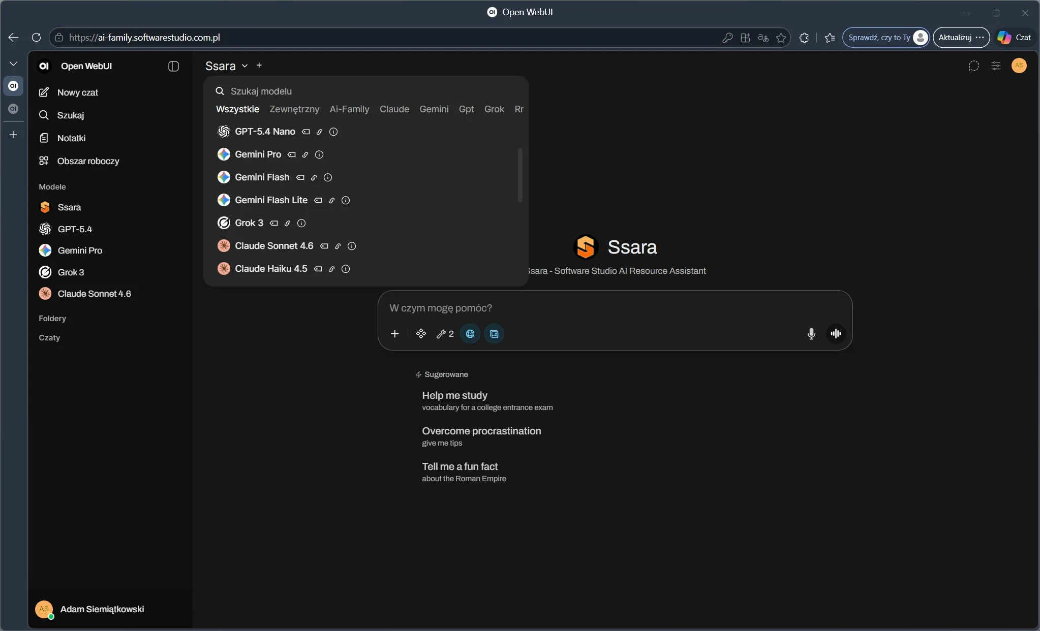 Open webui ai family SoftwareStudio