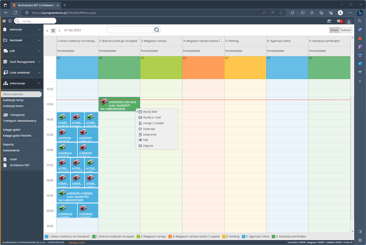 informacje Okna czasowe