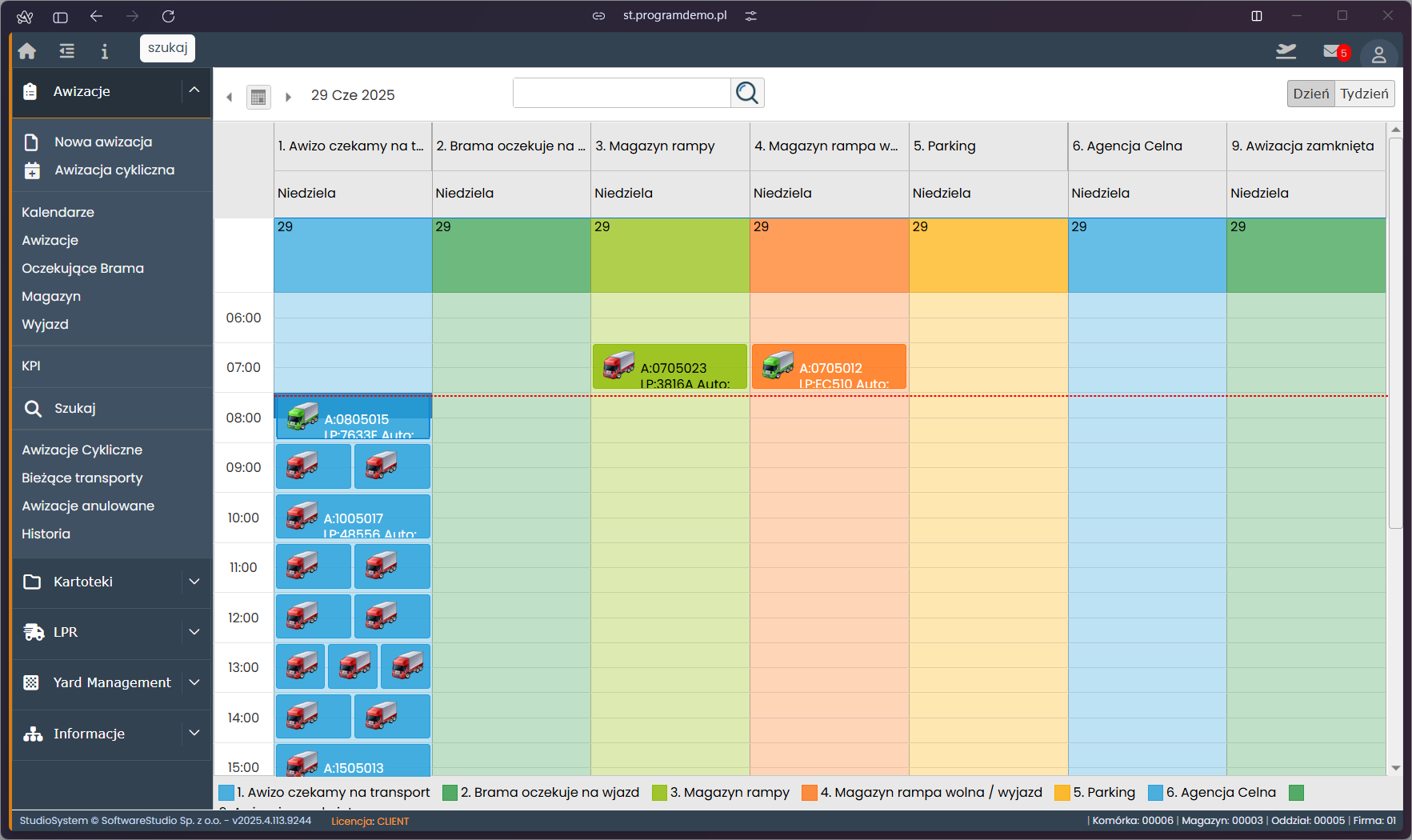 Program Studio WMS.net oferuje zaawansowany system zarządzania parkingiem. 