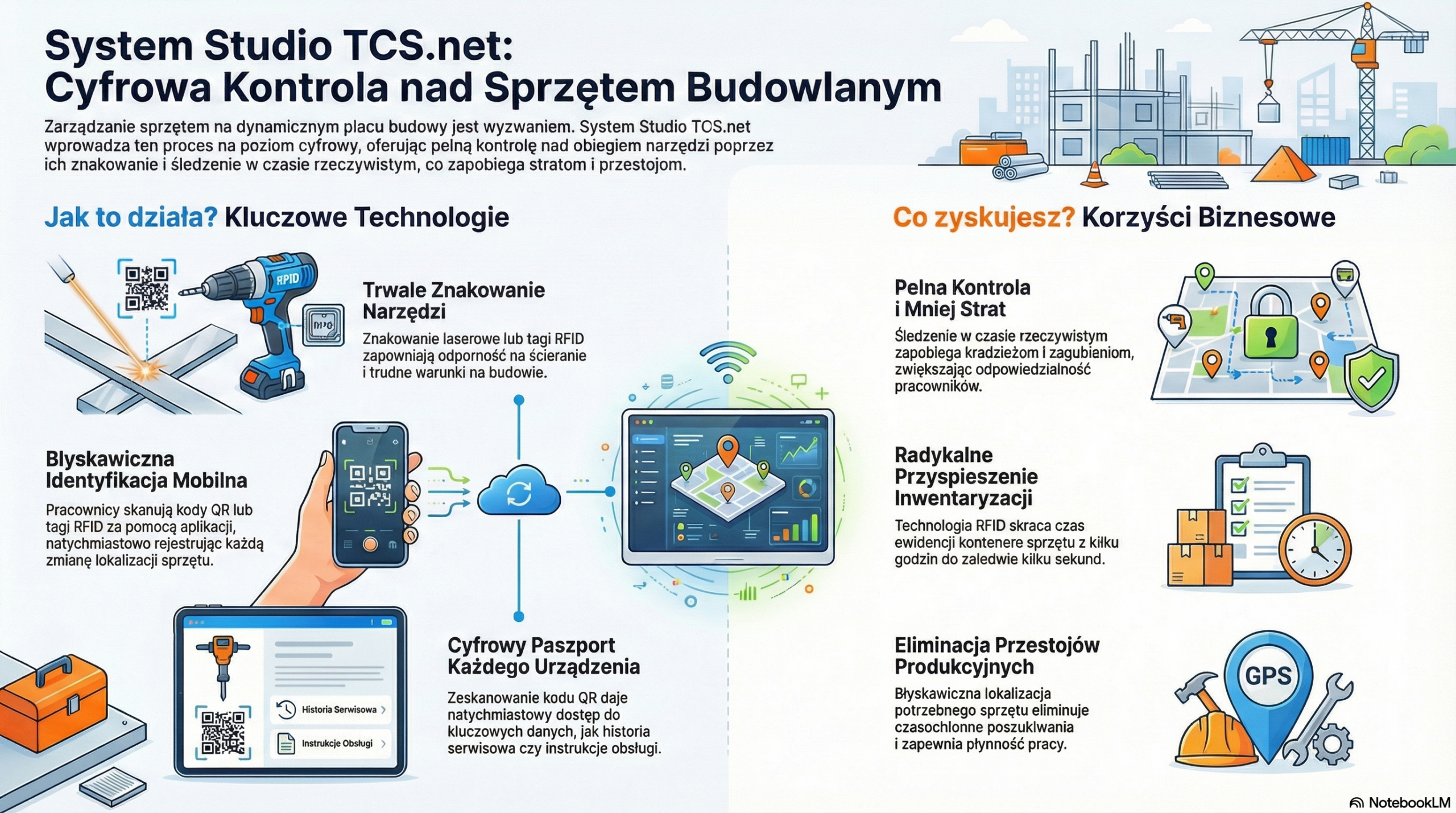 W jaki sposób system Studio TCS.net umożliwia identyfikację i śledzenie zasobów
